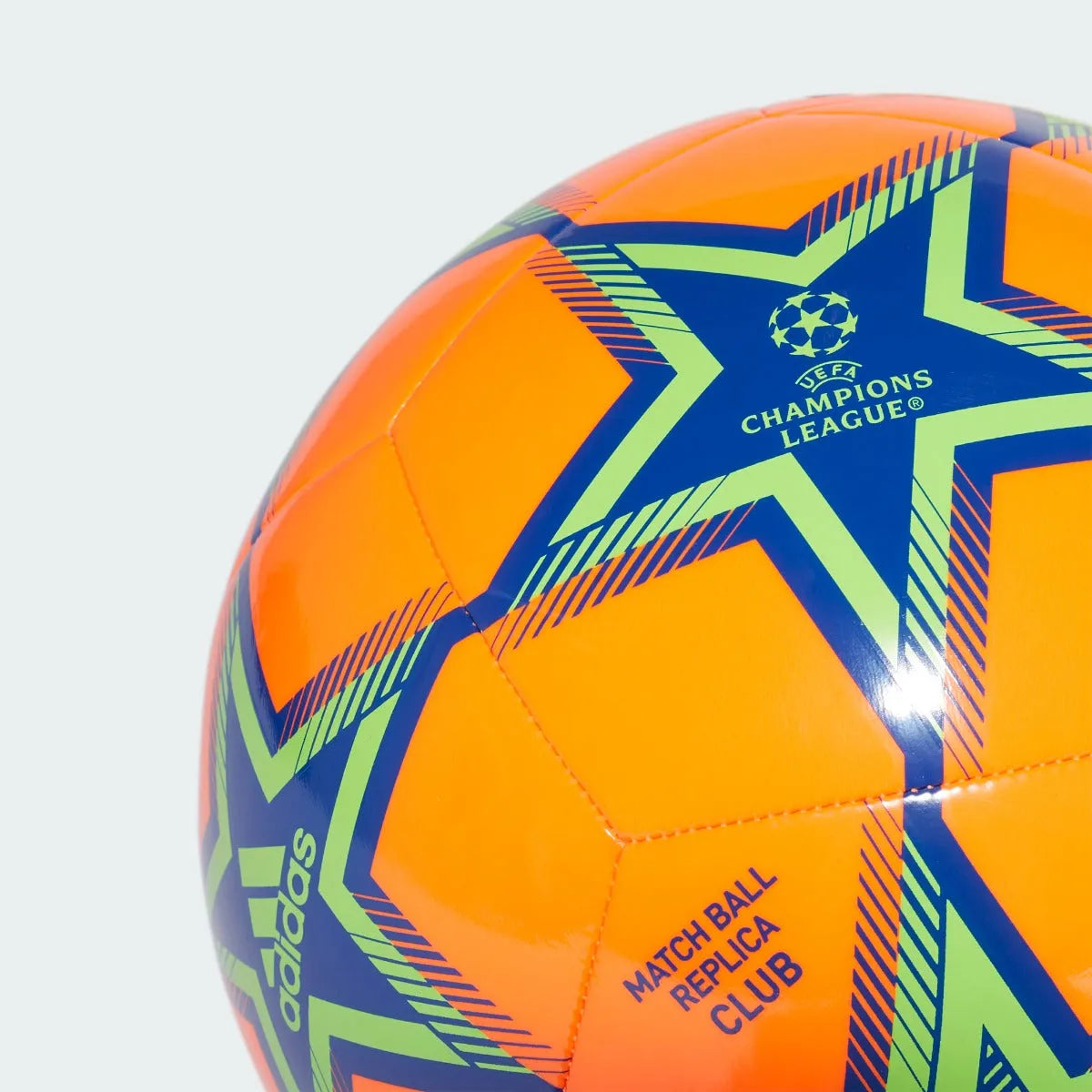 Adidas UCL Pyrostorm Club Ball - Solar Orange-Green-Blue (Detail 1)