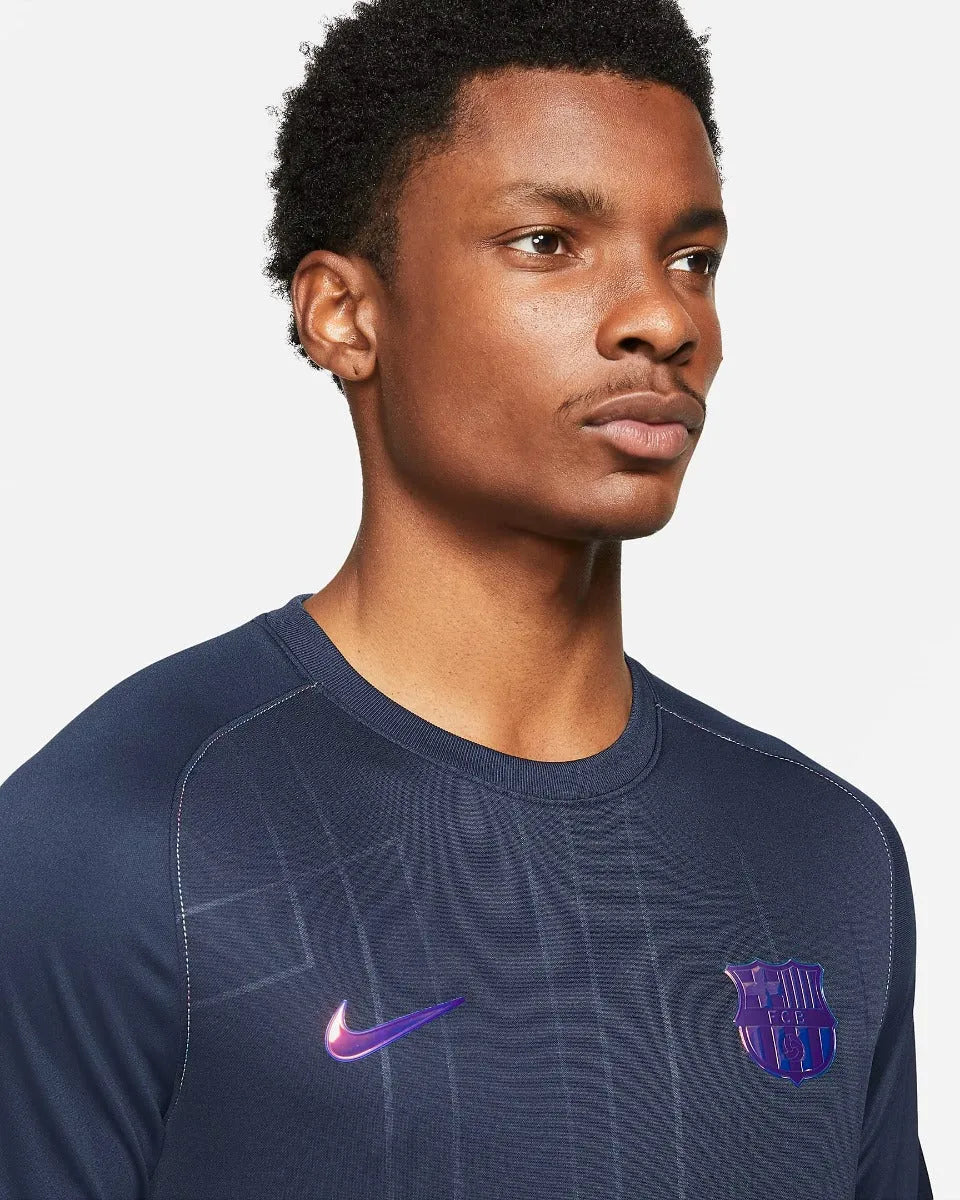 Nike 2021-22 Barcelona Pre-Match Jersey - Obsidian (Detail 1)
