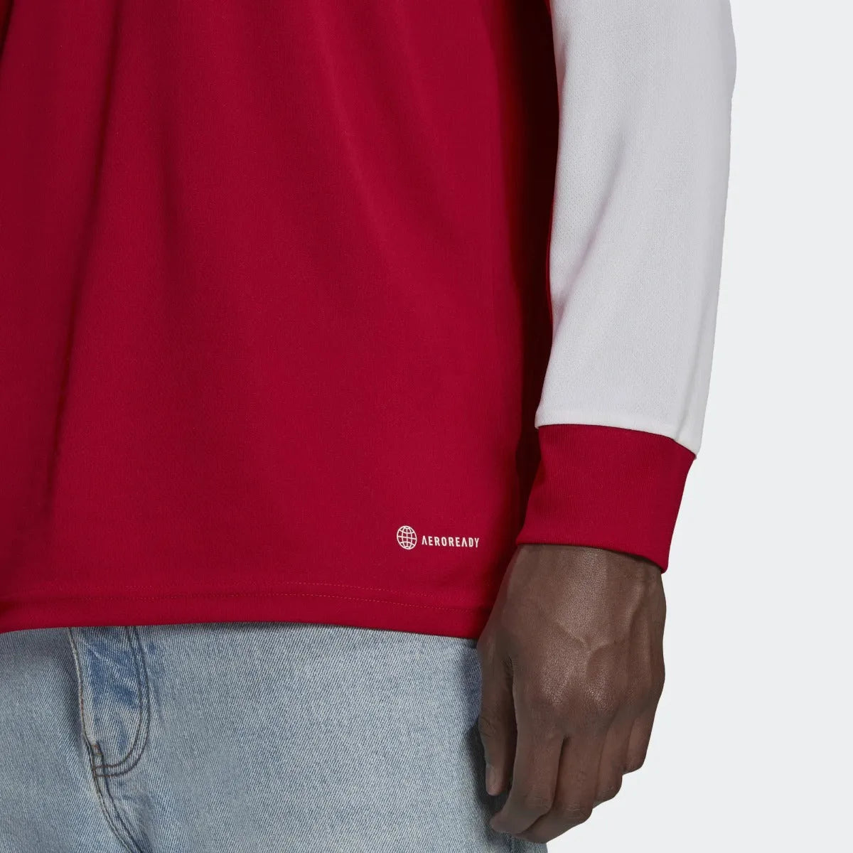 adidas 22-23 Arsenal Home Long Sleeve Jersey - Scarlet-White (Detail 2)