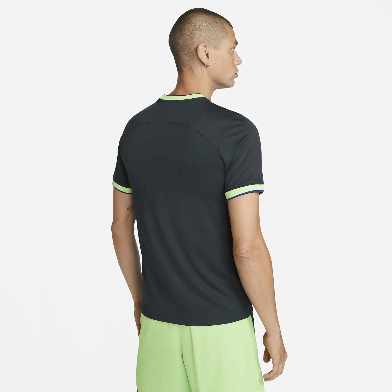 Nike 2022-23 Wolfsburg Stadium Away Jersey - Seaweed-Sub Lime (Model - Back)