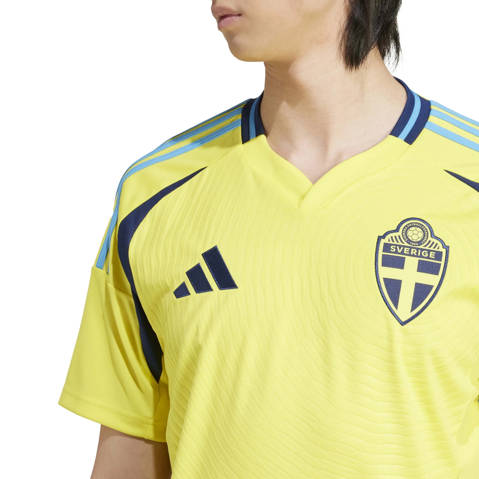 adidas 2024-25 Sweden Men's Stadium Home Jersey (Detail 1)