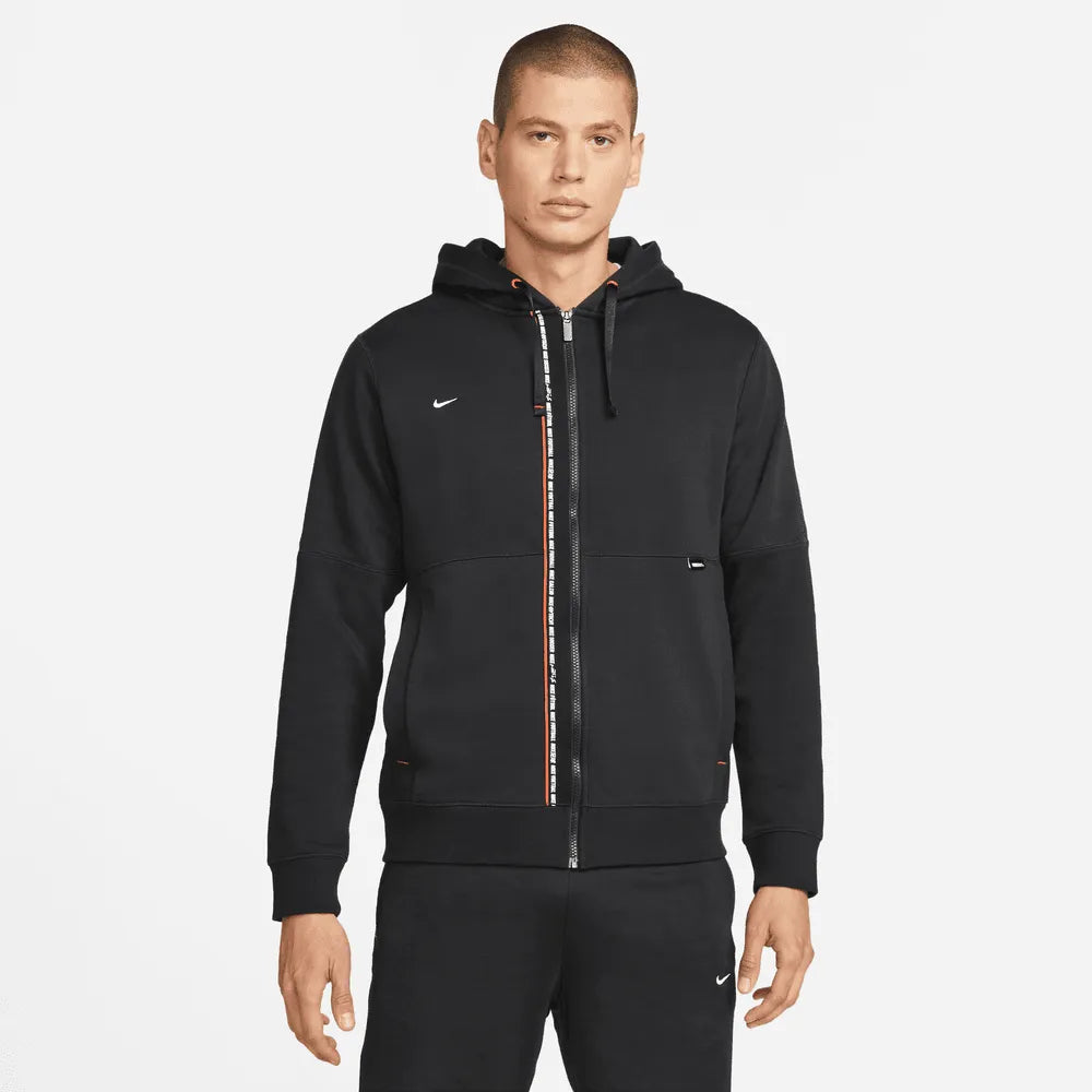 Nike FC 2022 Tribuna Full Zip Fleece Hoodie Black (Model - Front)