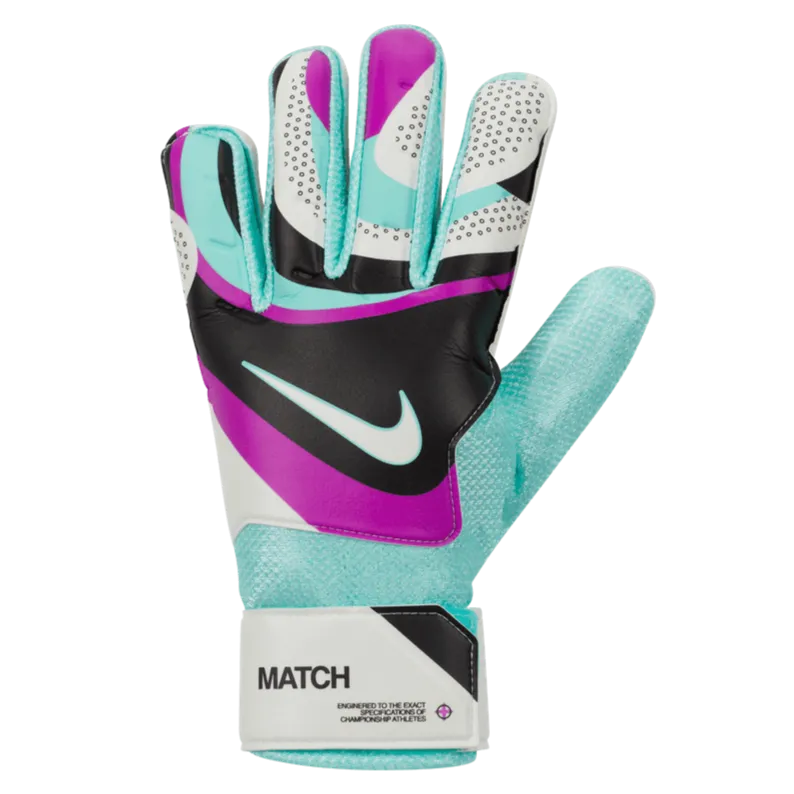 Nike Match Goalkeeper Gloves Black-Hyper Turq-Rush Fuchsia-White (Single - Outer)