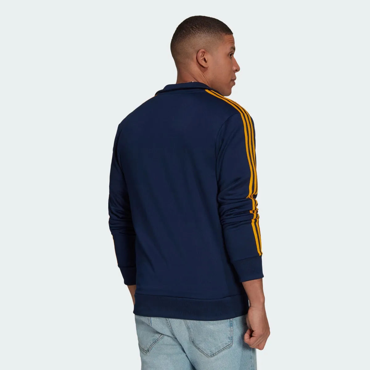 Adidas 2021-22 Tigres 3 Stripes Track Top - Indigo-Gold (Model - Back)