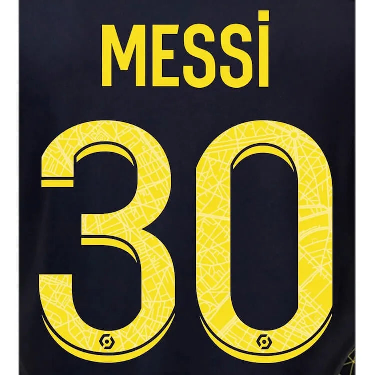 PSG 2023 Fourth Messi #30 Jersey Name Set (Back)