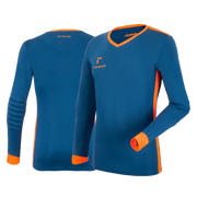 Reusch Match Long-Sleeve Padded Goalkeeper Jersey True Blue-Orange (Front and Back)