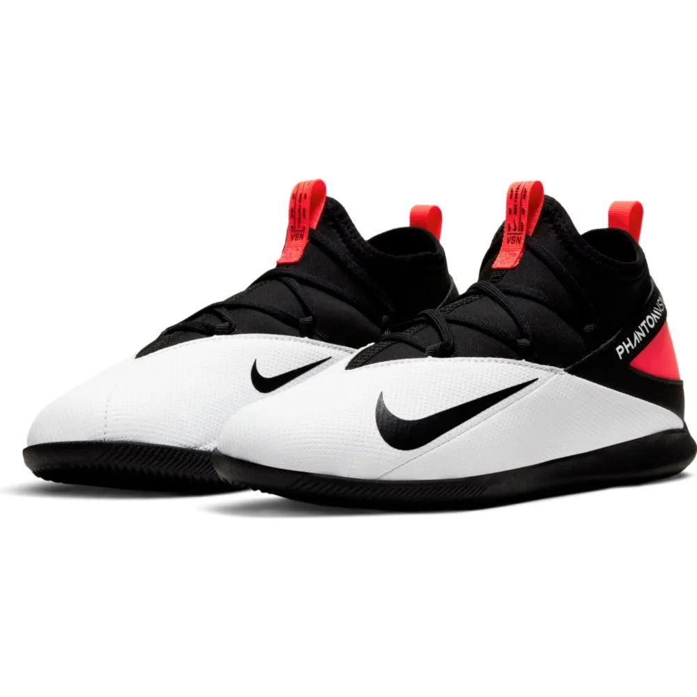 Nike JR Phantom Vision 2 Club DF IC - White-Black-Crimson