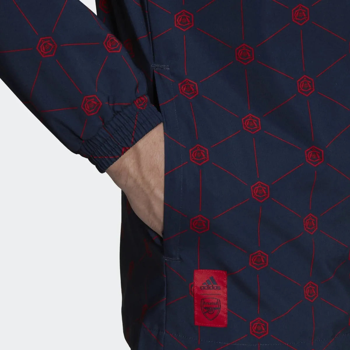 adidas 22-23 Arsenal Windbreaker - Navy-Scarlet (Detail 2)