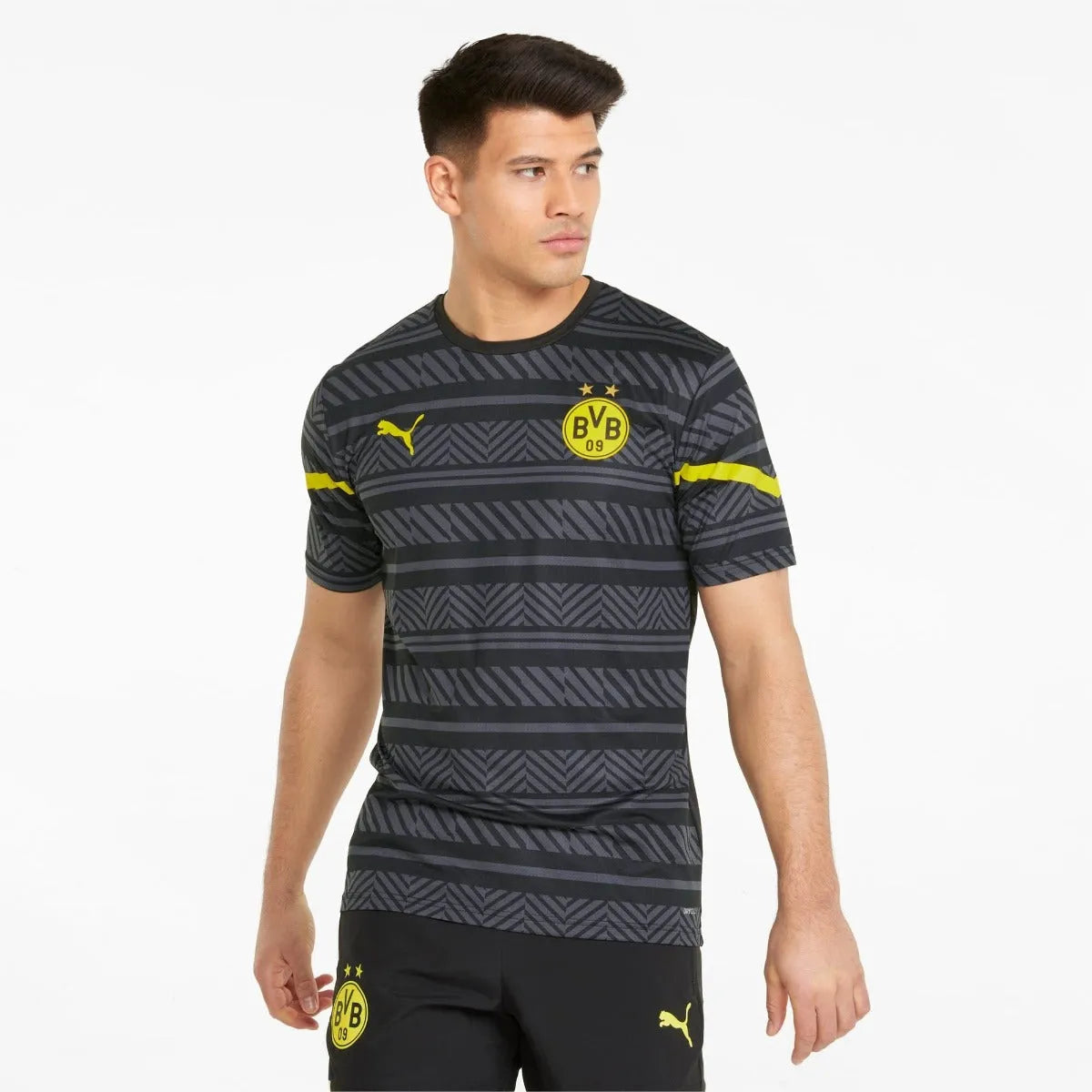 Puma 2022 Dortmund Prematch  Jersey - Black-Cyber Yellow (Model - Front)