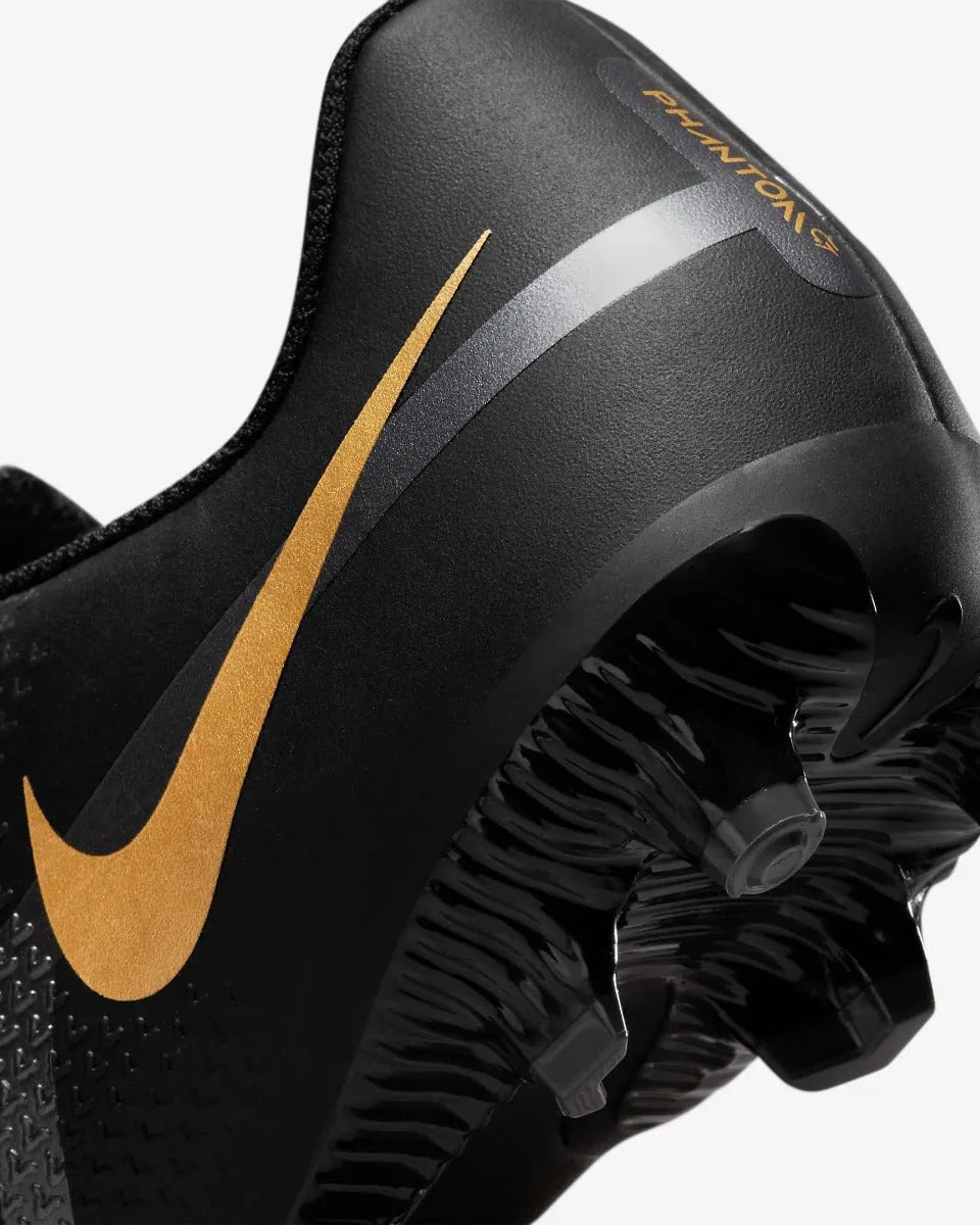 Nike JR Phantom GT2 Academy FG-MG - Black-Dark Grey-Gold (Detail 3)