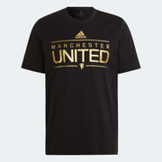 adidas 2022-23 Manchester United Graphic Tee - Black-Gold (Front)