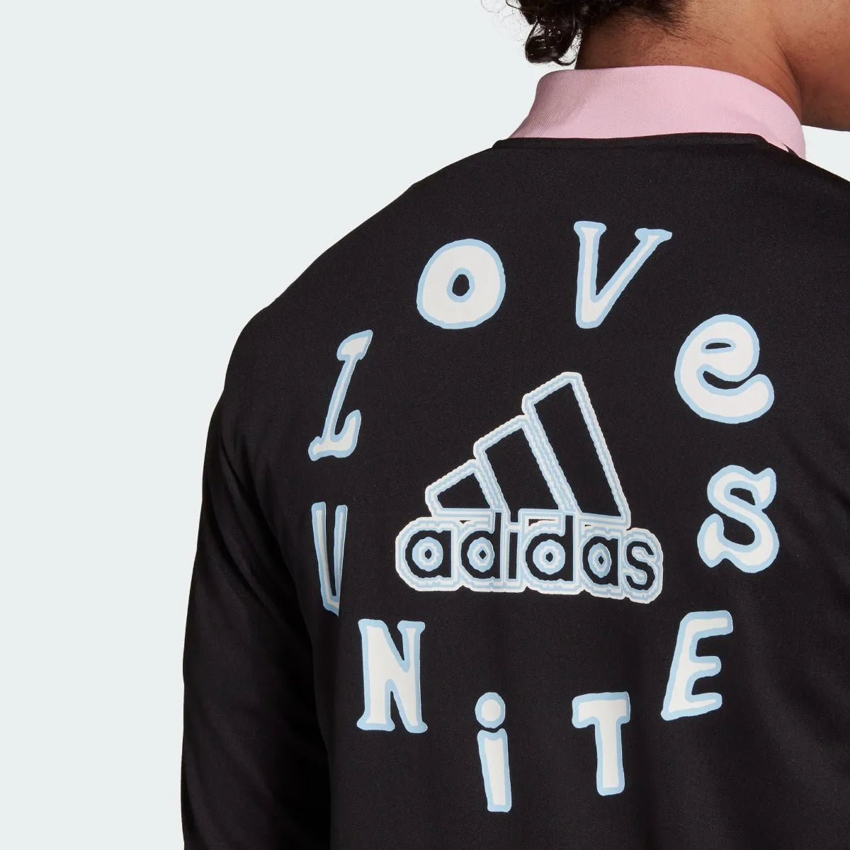 Adidas Love Unites Tiro Track Jacket - Black-Pink-Light Blue (Detail 2)