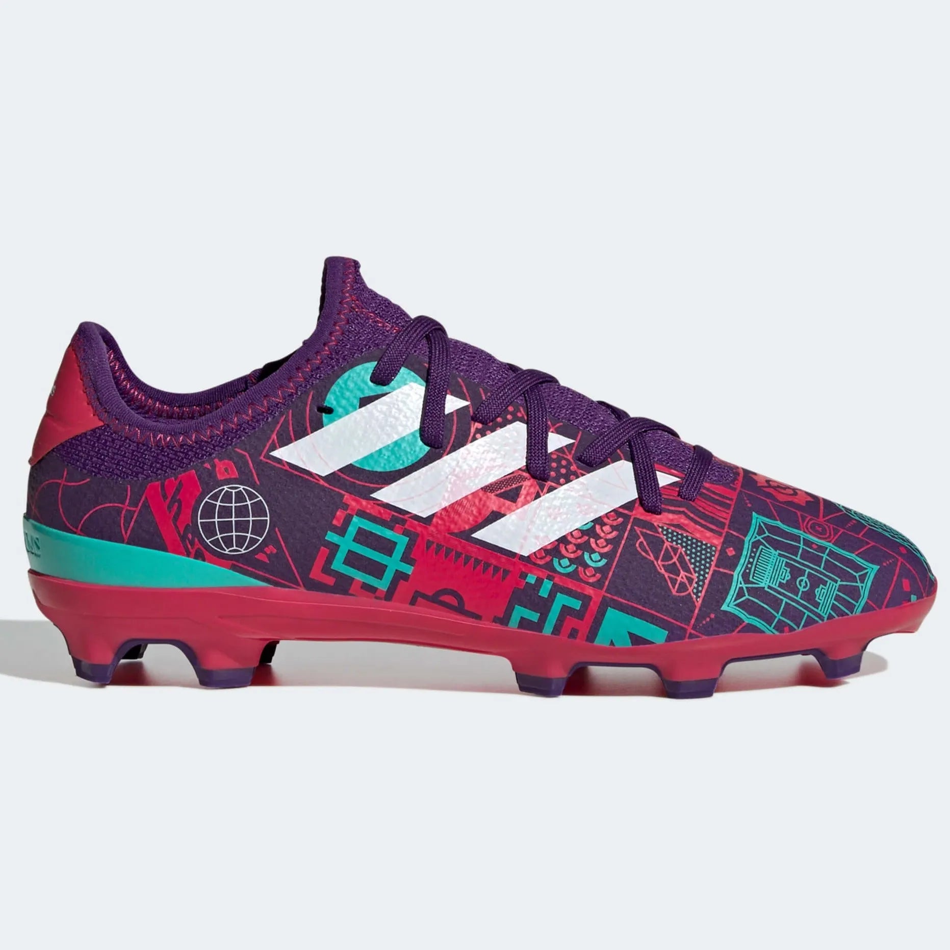 adidas Jr Gamemode Knit FG - Purple-Ruby Red (Side 1)