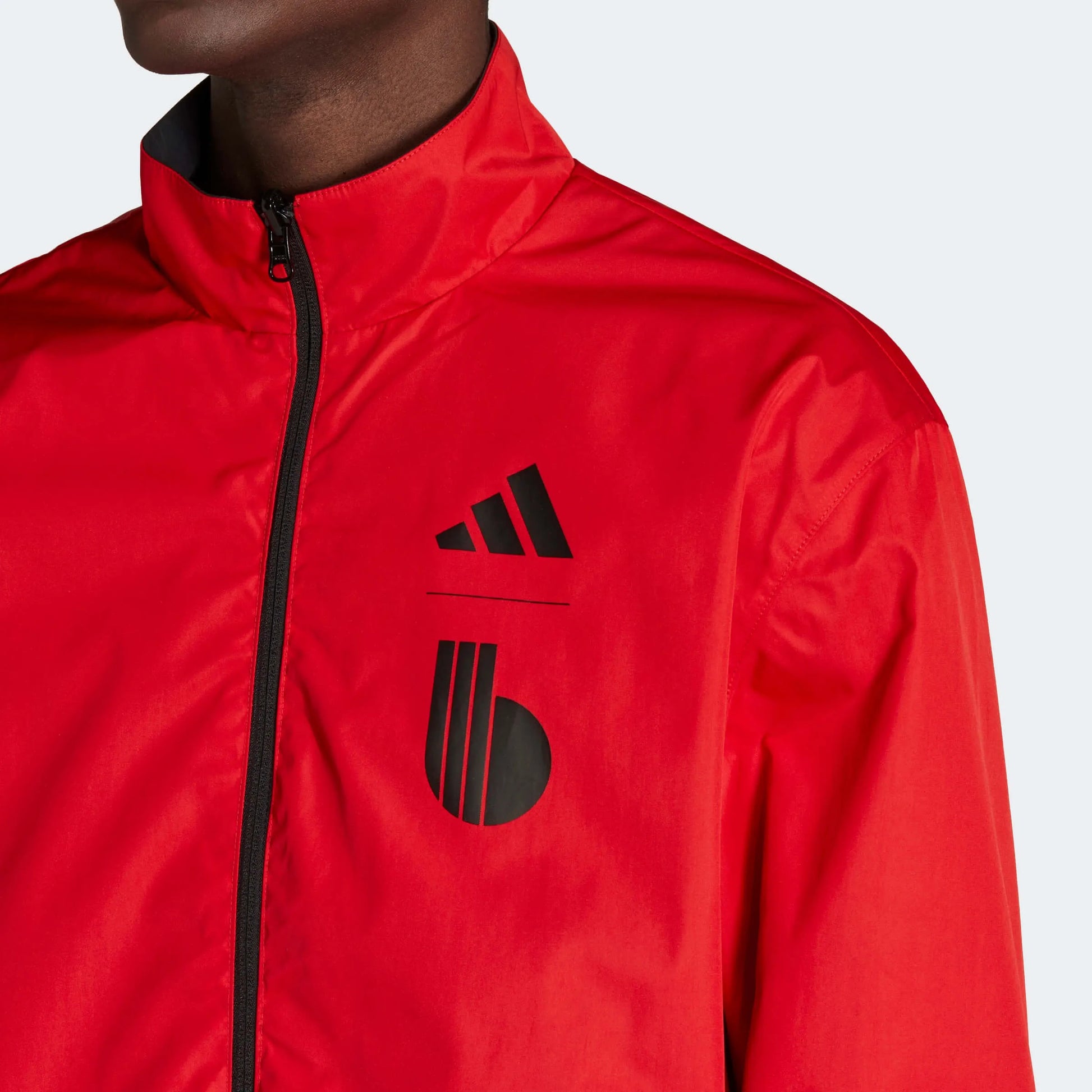  adidas 2022-23 Belgium Anthem Jacket - Black-Red (Detail 1)