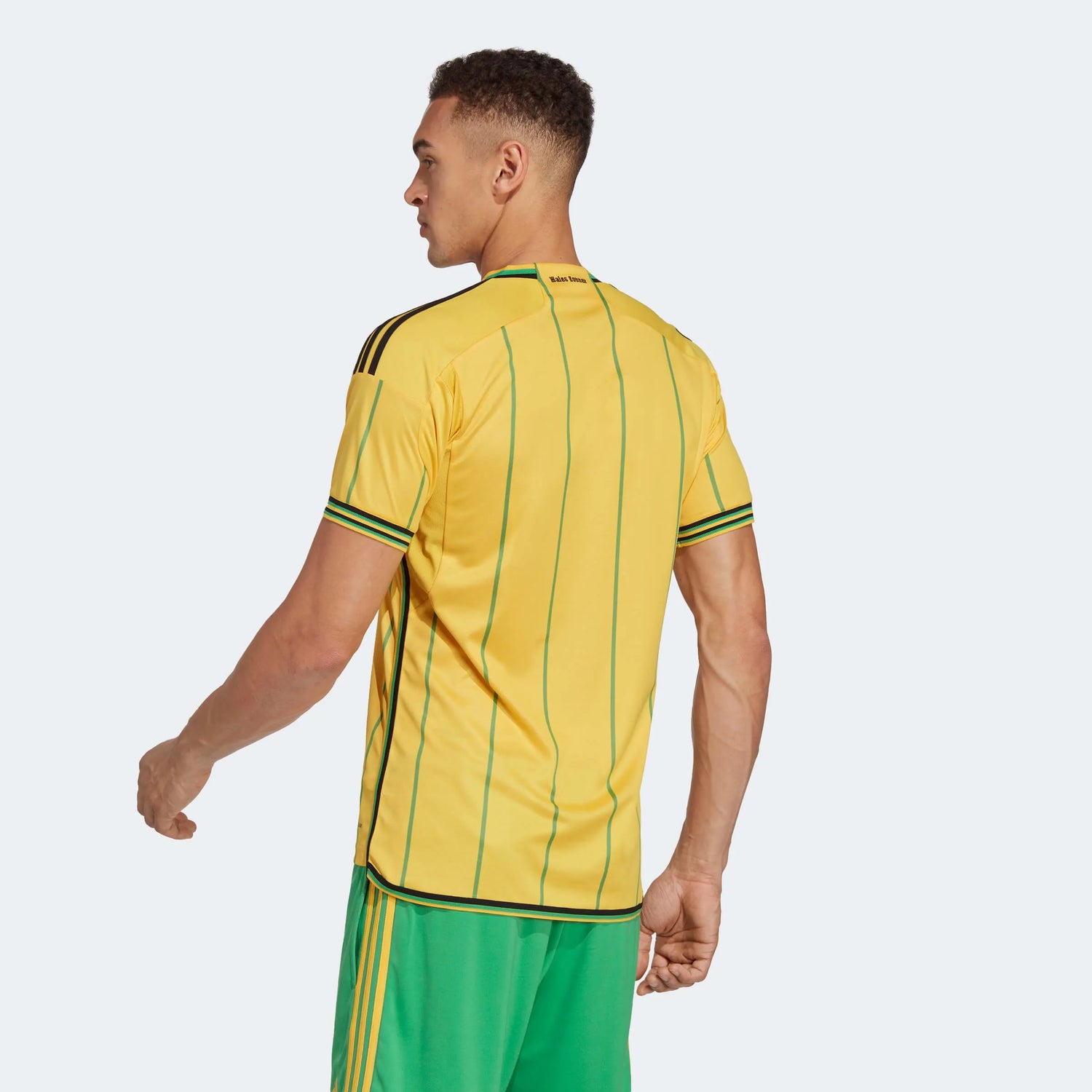 adidas 2023 Jamaica Home Jersey - Bold Gold-Vivid Green (Model - Back)