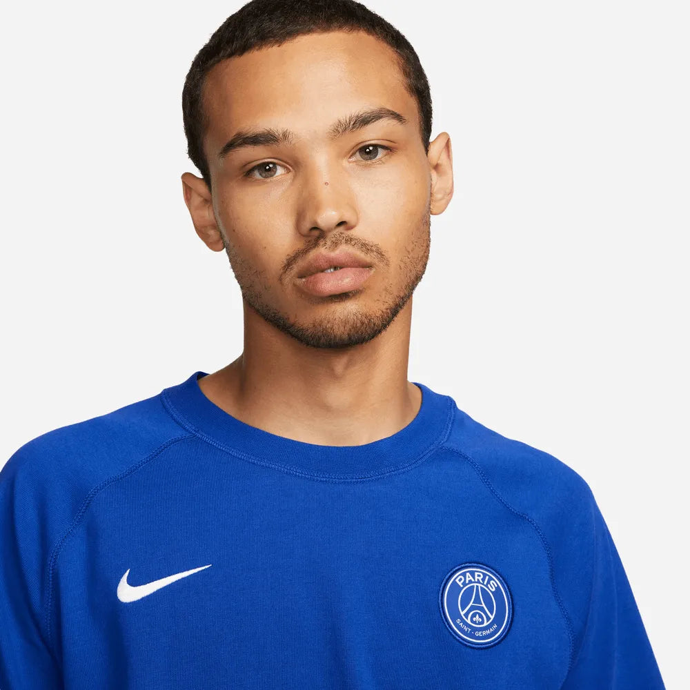 Nike 2022-23 Paris Saint-Germain Travel T-Shirt - Old Royal-Global Red-White (Detail 1)