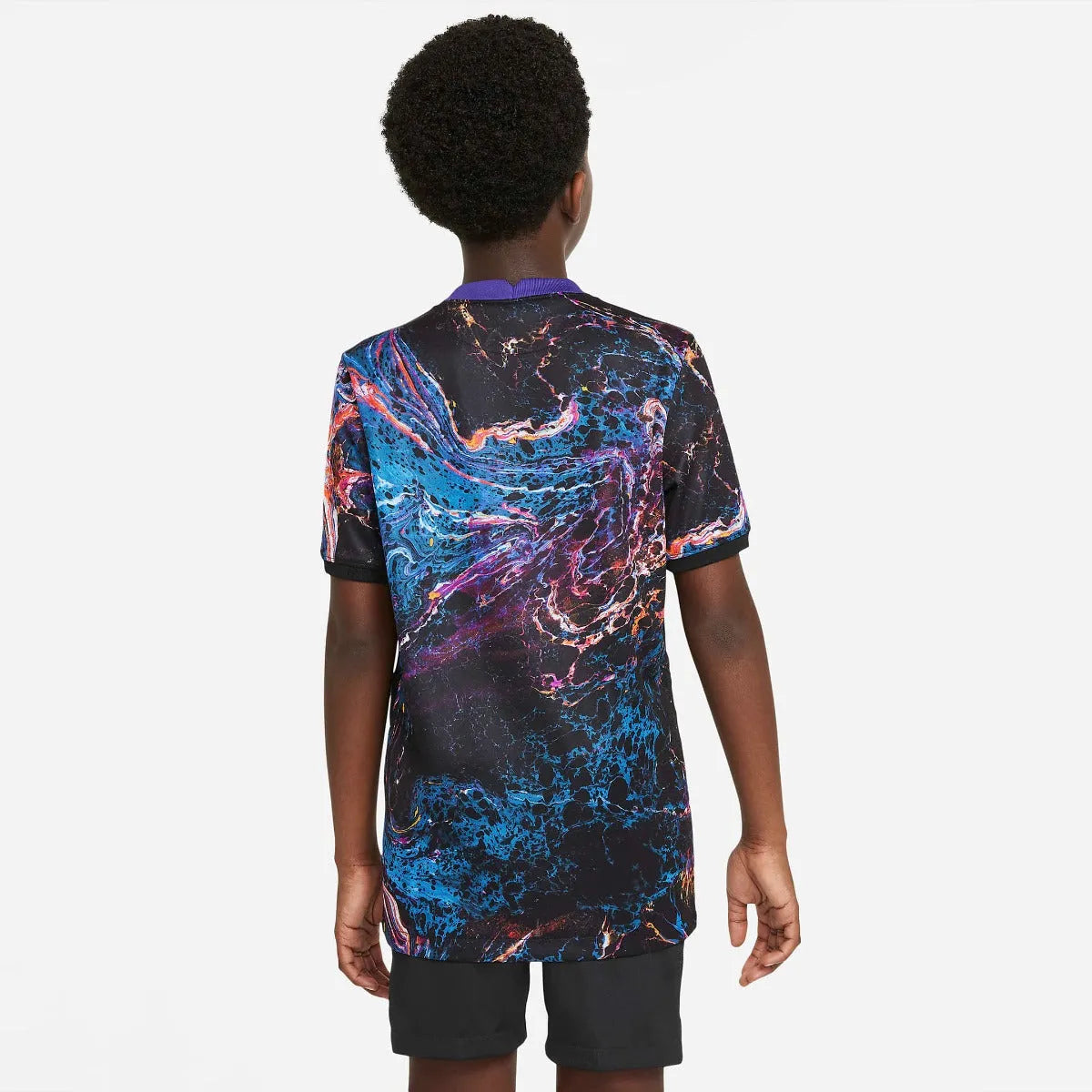 Nike 2021-22 Tottenham Youth Away Jersey - Black-Venom Green (Model - Back)