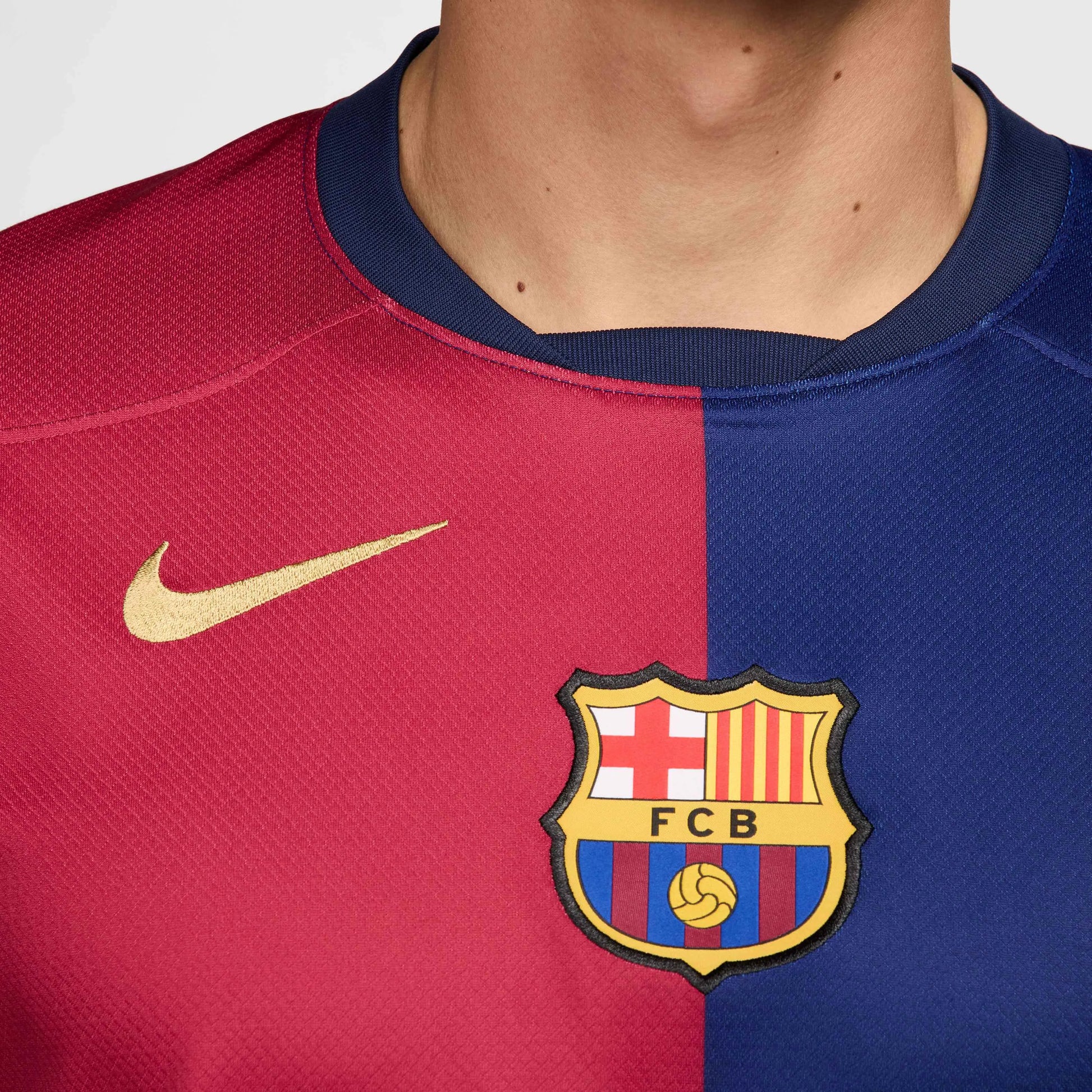 Nike 2024-25 Barcelona Men's Stadium Home Jersey (Detail 2)