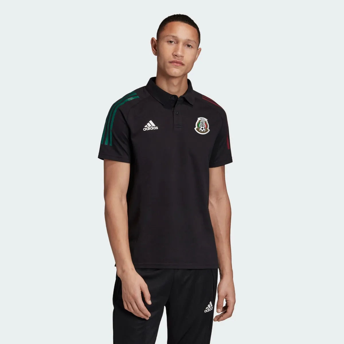 adidas 2020-21 Mexico FMF Polo - Black (Model - Front)