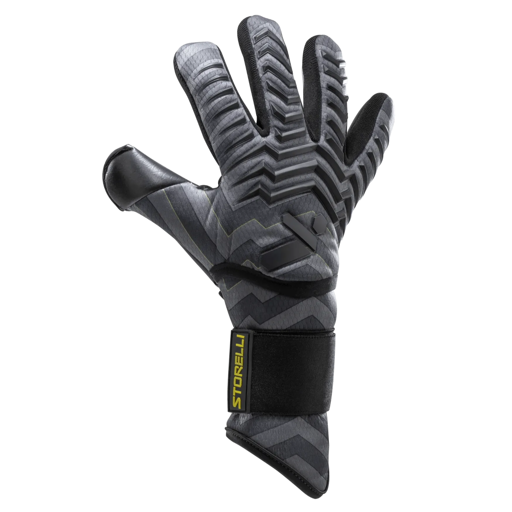 Storelli Electric Charge Finger Spine Protection Goalkeeper Gloves Black (Single - Outer)