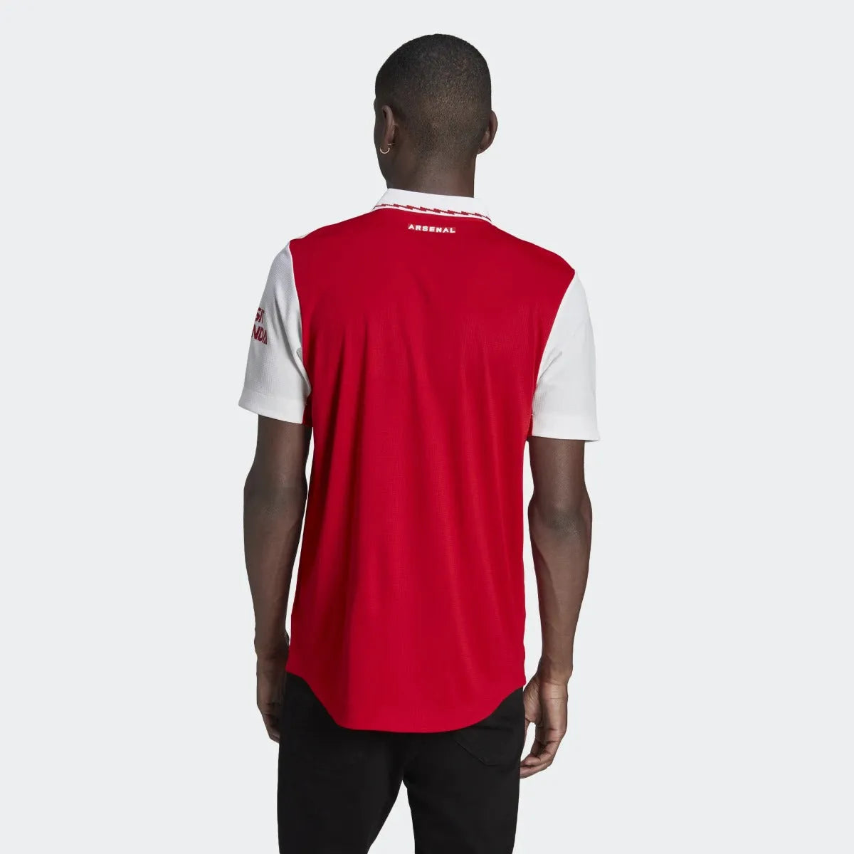 adidas 22-23 Arsenal Authentic Home Jersey - Scarlet-White (Model - Back)