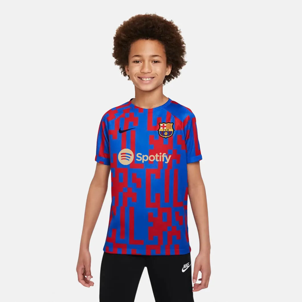 Nike 2022-23 FC Barcelona Youth Home Pre-Match Top (Model - Front)