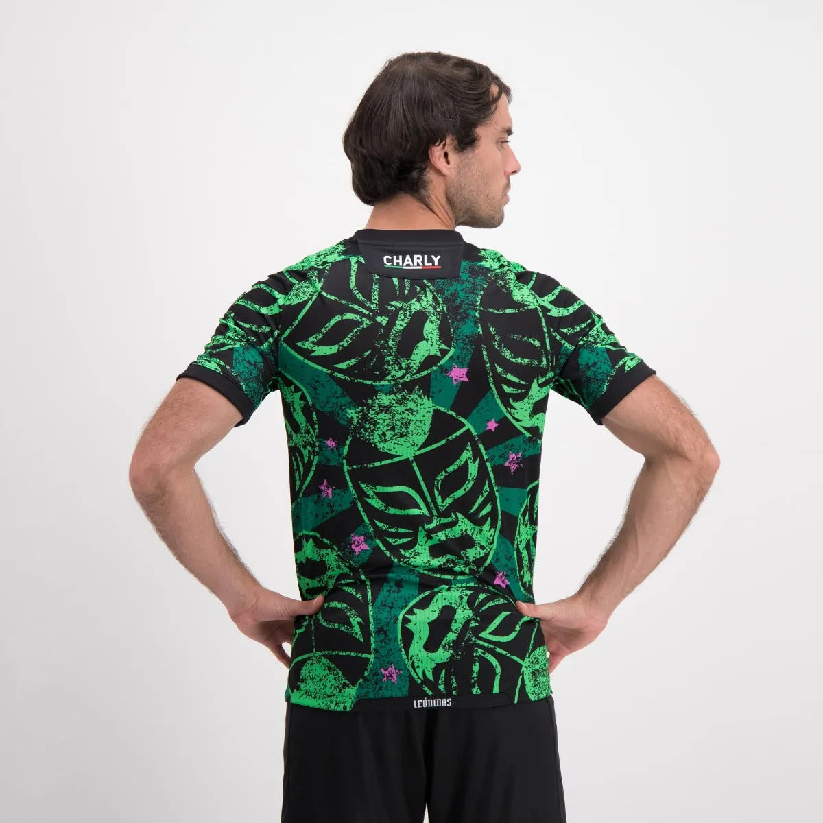 Charly 2021-22 Leon Third Jersey - Black-Green (Model - Back)