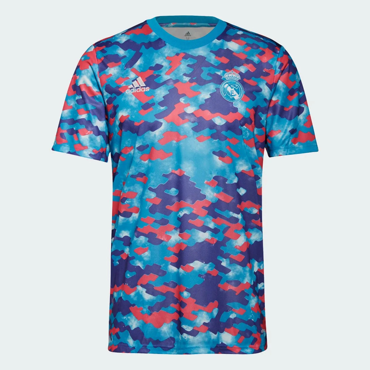 Adidas 2021-22 Real Madrid Pre-Match jersey - Cyan-Pink-Purple (Front)