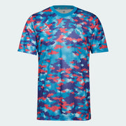 Adidas 2021-22 Real Madrid Pre-Match jersey - Cyan-Pink-Purple (Front)