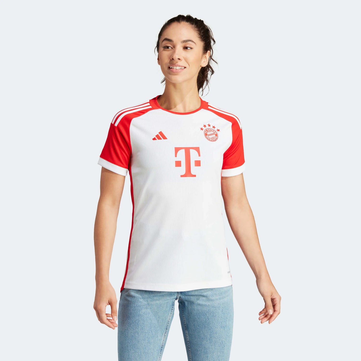 adidas 2023-24 Bayern Munich Women's Stadium Home Jersey (Model - Front)