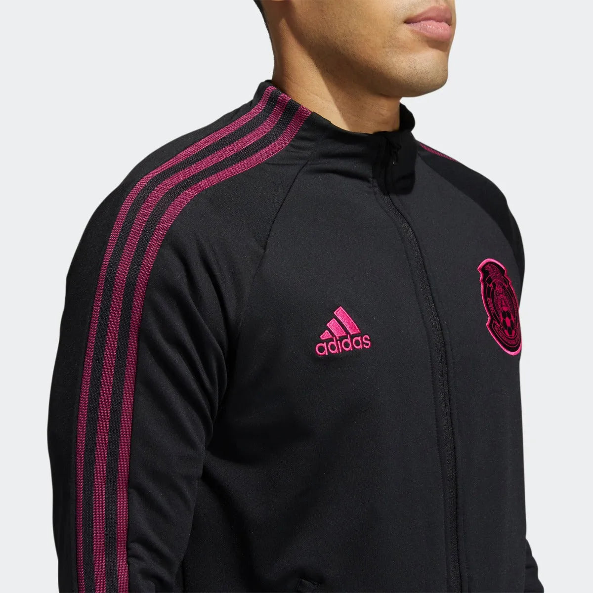 adidas 2020-21 Mexico Anthem Jacket - Black-Pink (Detail 2)
