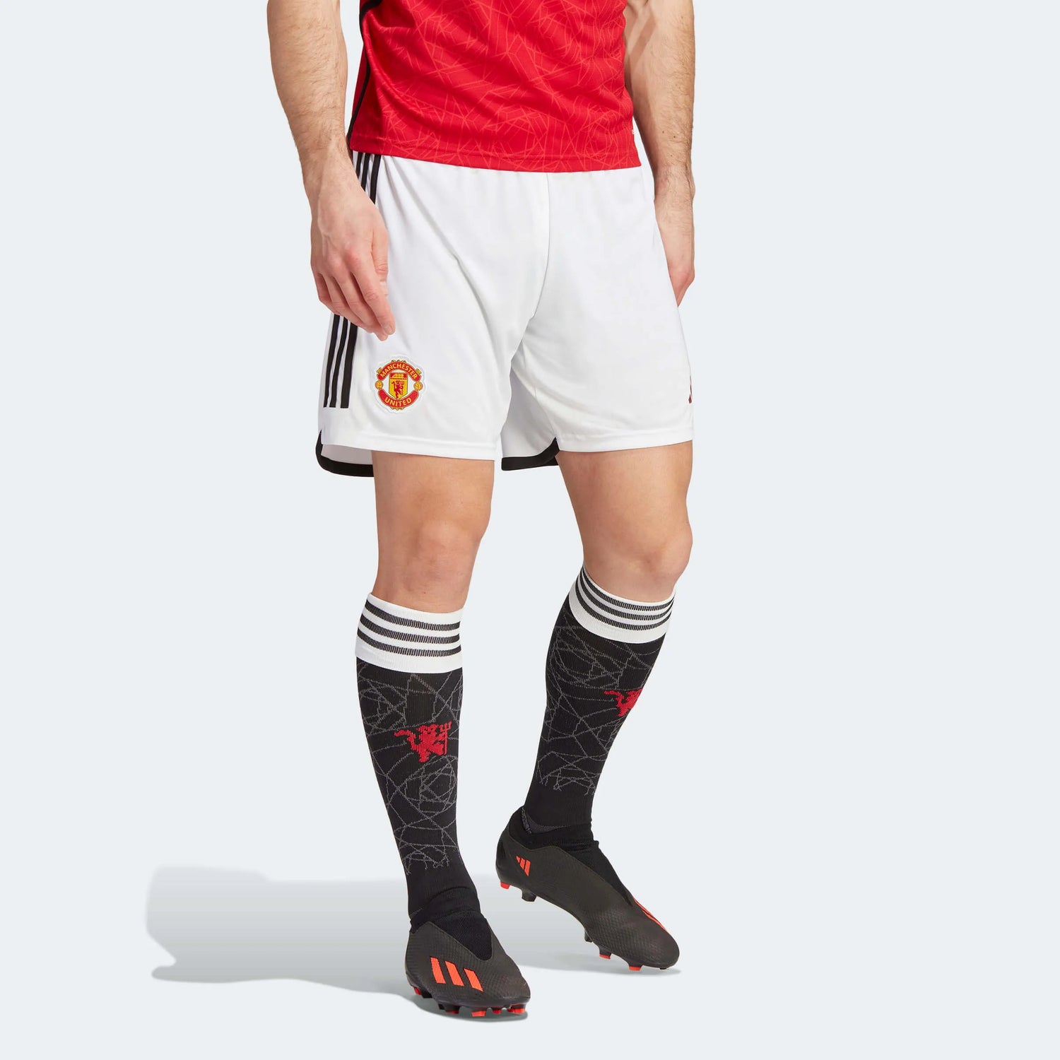 adidas 2023-24 Machester United Men's Stadium Home Shorts (Model - Front)