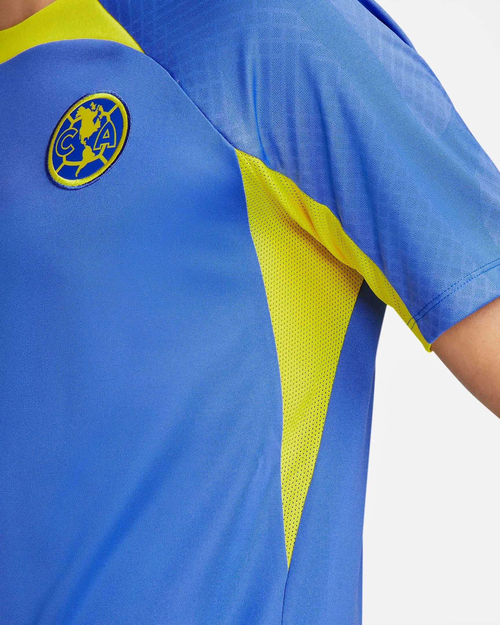Nike 2022-23 Club America STRK Top - Blue-Yellow (Detail 2)