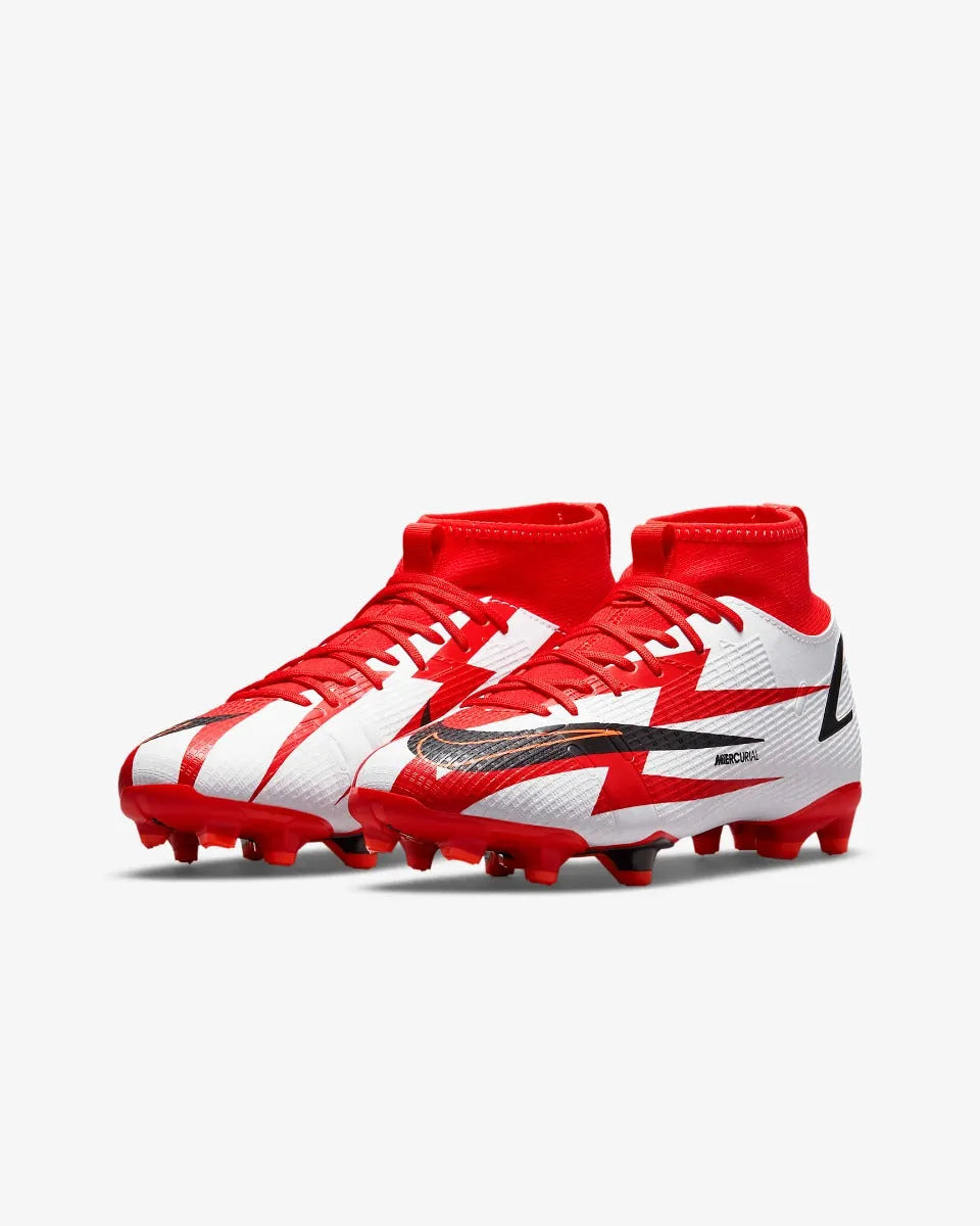Nike JR Superfly 8 Academy CR7 FG-MG - Red-White (Pair - Diagonal)