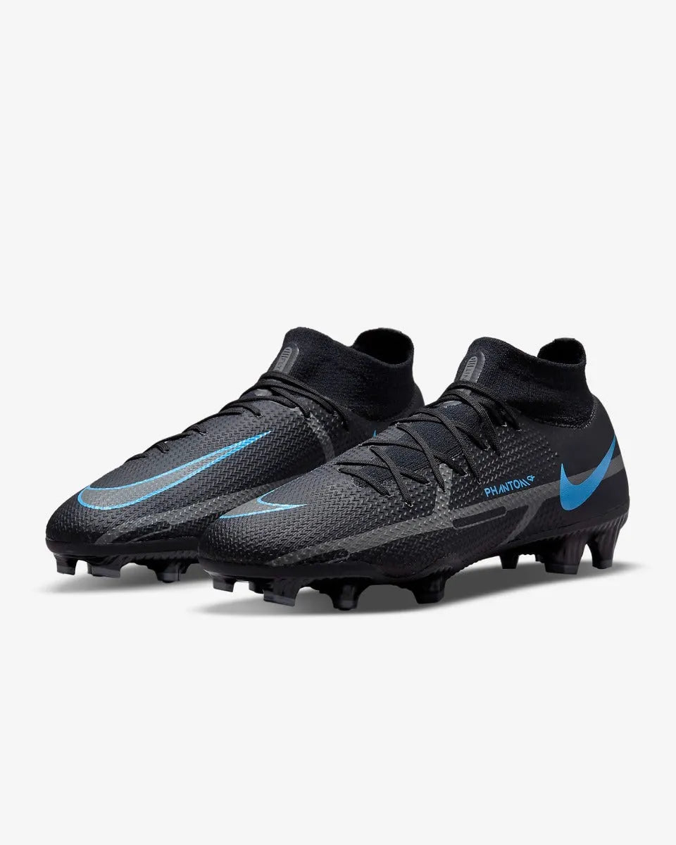 Nike Phantom GT2 PRO DF FG - Black-Blue (Pair - Diagonal)