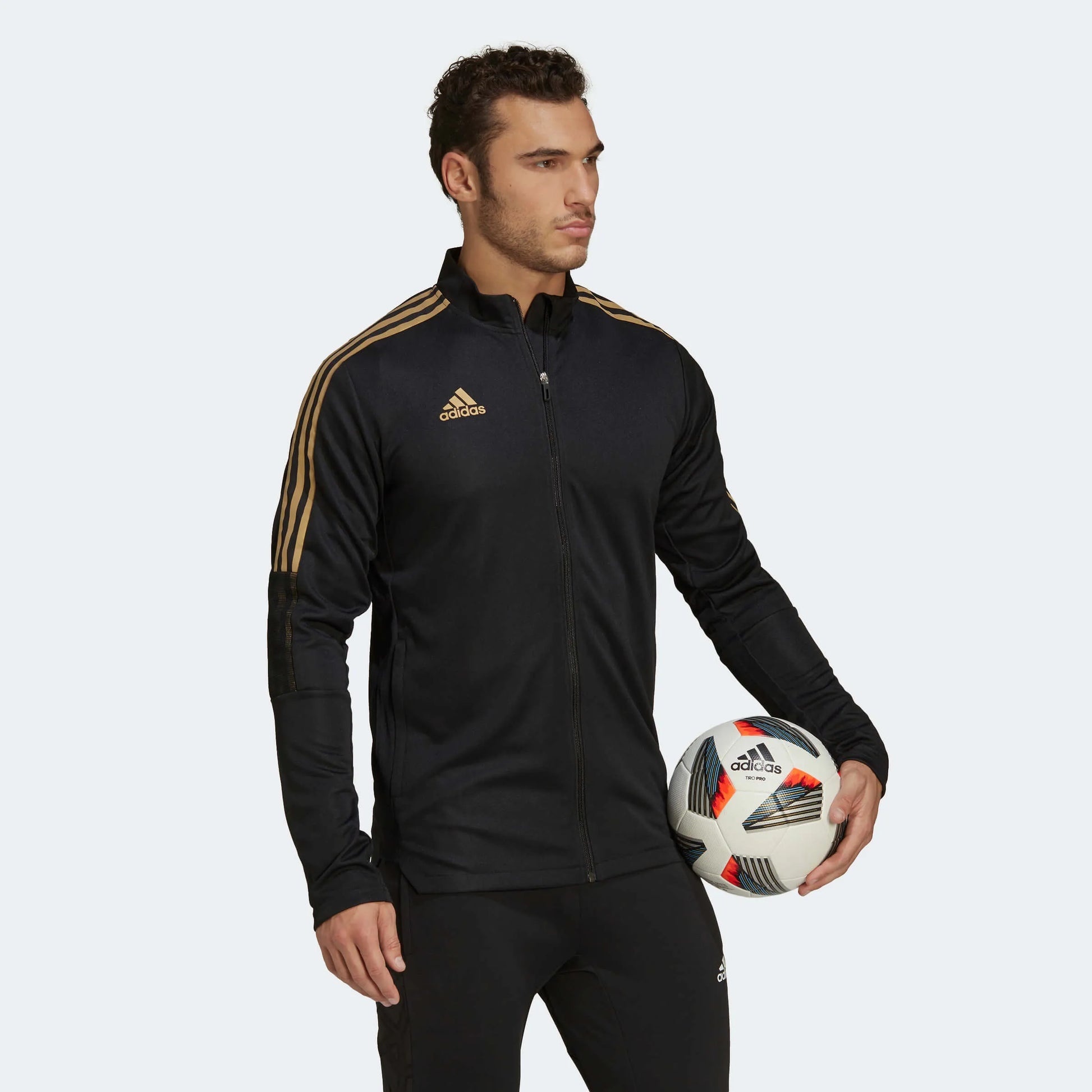 adidas Tiro Track Jacket - Black-Gold (Model - Side)