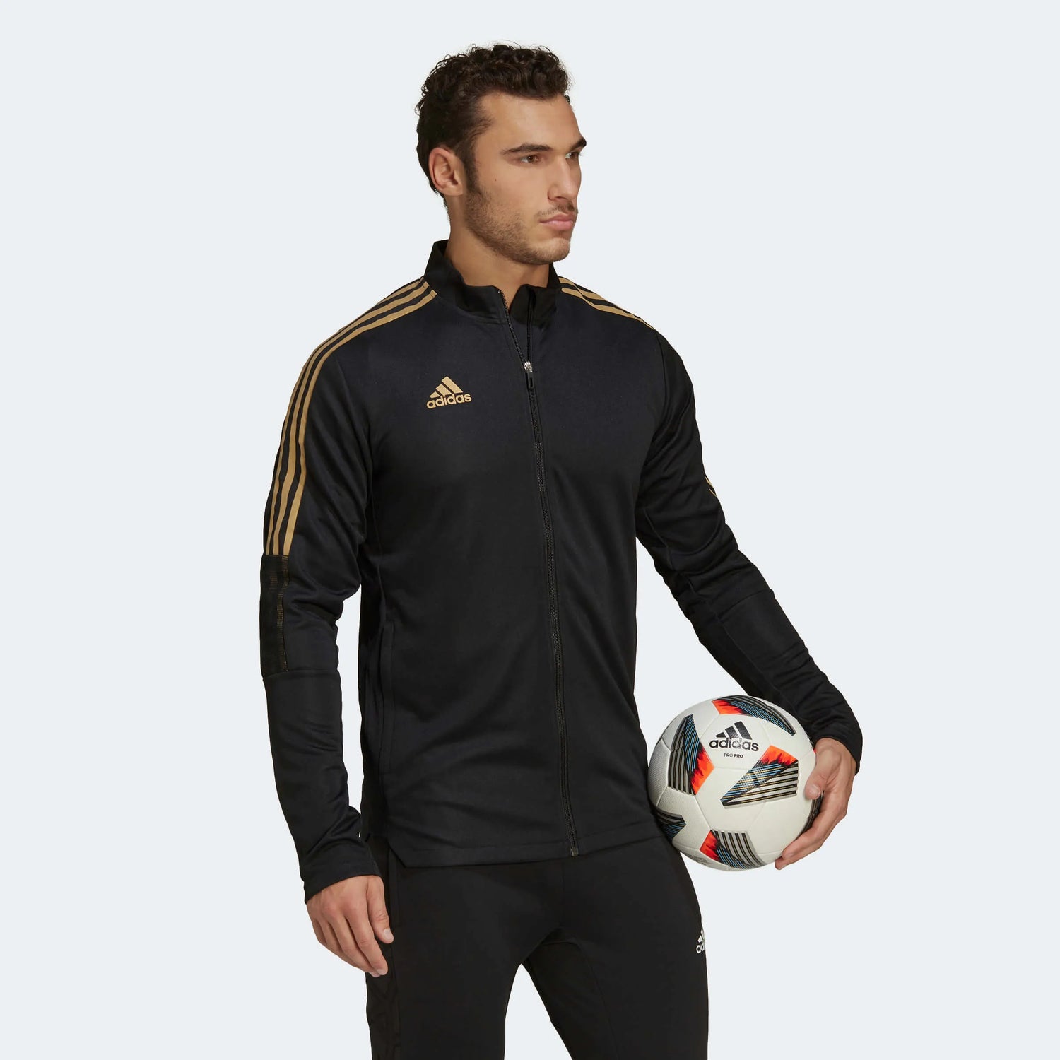 adidas Tiro Track Jacket - Black-Gold (Model - Side)