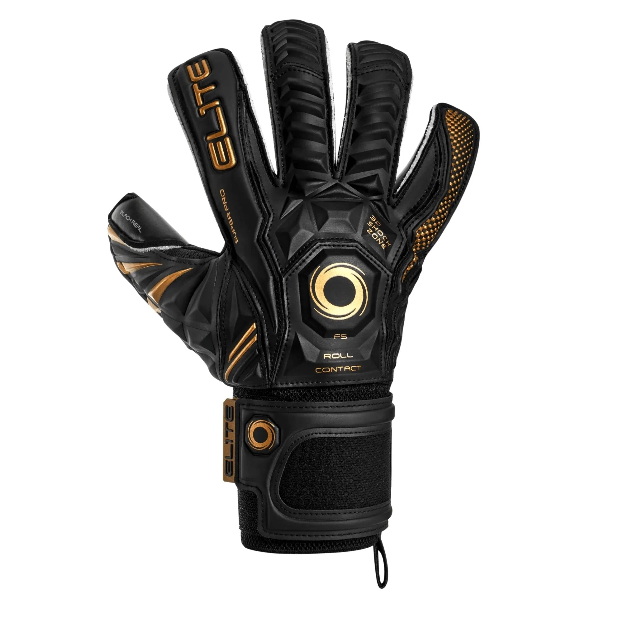 Elite Sport Black Real Goalkeeper Gloves (Single - Outer)