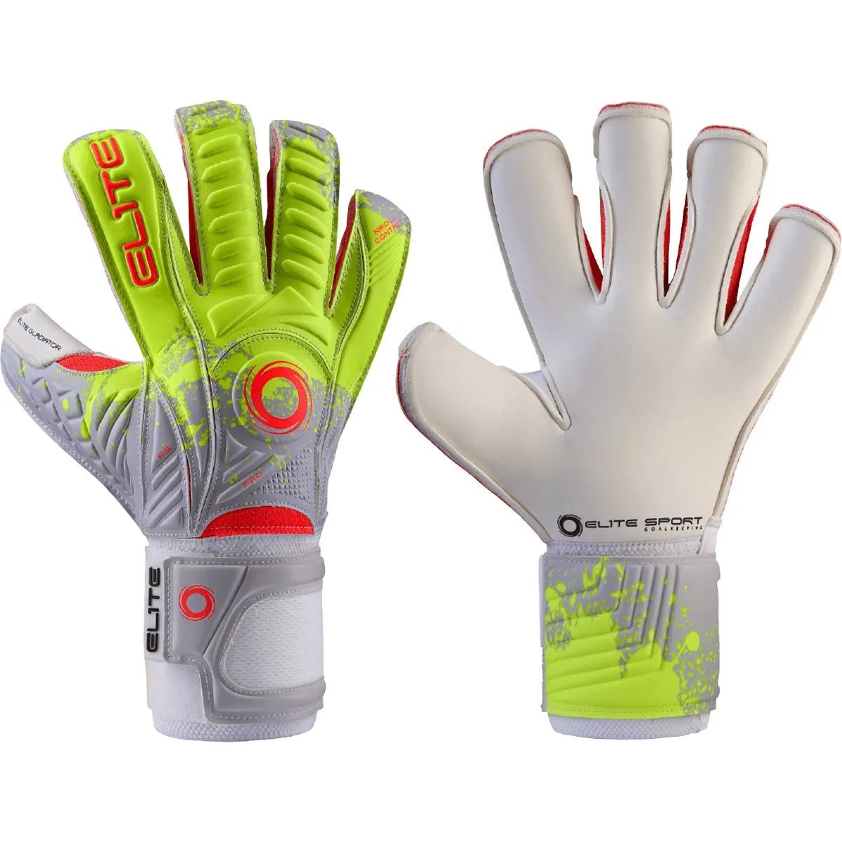 Elite Sport Gladiator Goalkeeper Gloves - White-Volt