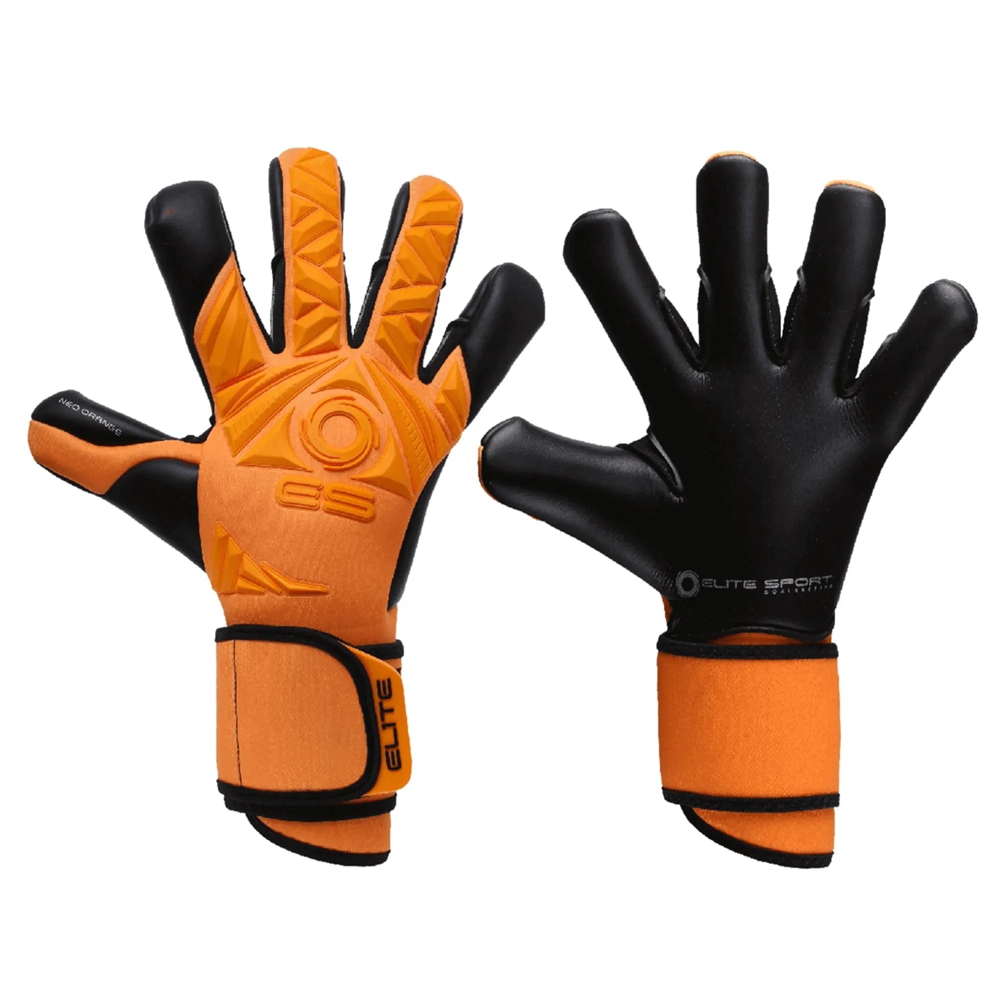 Elite Sport 2022 Neo Orange Goalkeeper Gloves - Orange-Black (Pair)