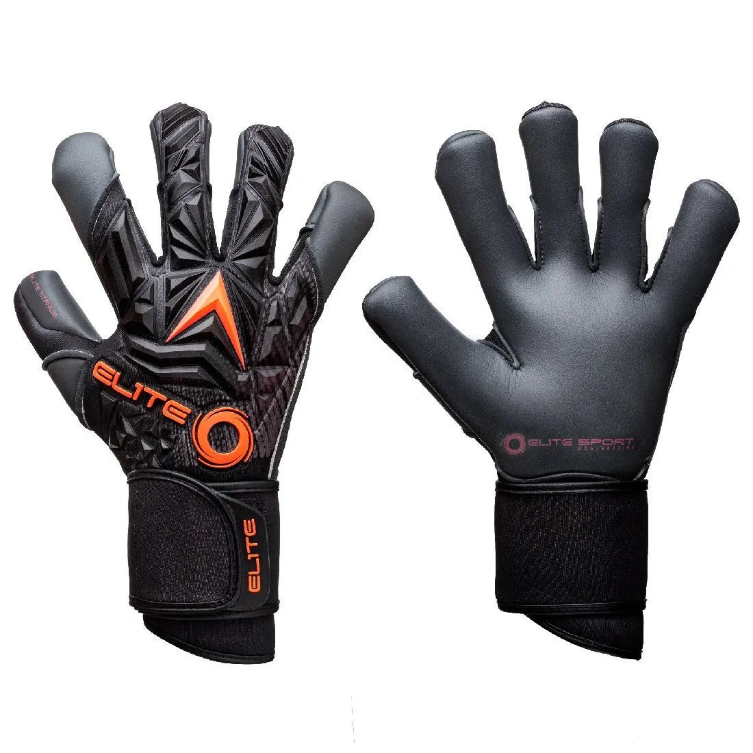 Elite Sport Titanium Orange Goalkeeper Gloves - Black-Orange