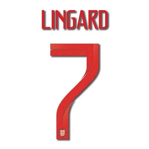 England 2018 Home Lingard #7 Jersey Name Set