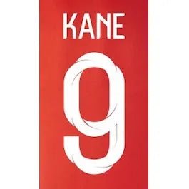 England 2018 Youth Away Kane #9 Jersey Name Set