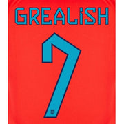 England 2022-23 Away Grealish #7 Youth Jersey Name Set