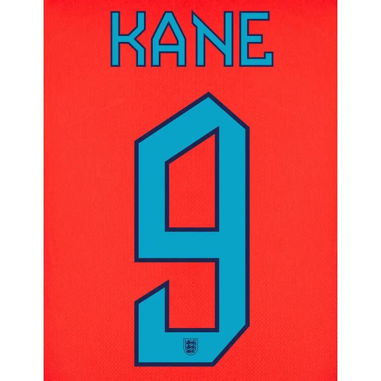 England 2022-23 Away Kane #9 Jersey Name Set (Back)
