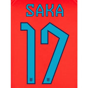 England 2022-23 Away Saka #17 Jersey Name Set