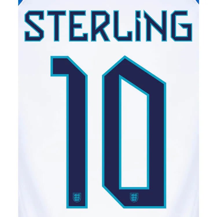 England 2022-23 Home Sterling #10 Jersey Name Set