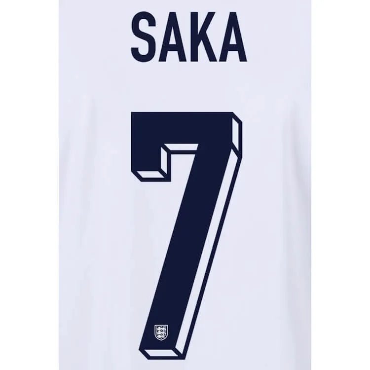 England 2024/25 Home Saka #7 Jersey Name Set