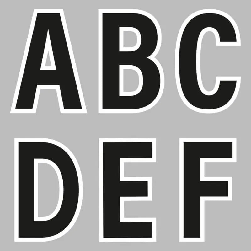 EPL 2023- Official Youth Individual Letters Black (A,B,C,D,E,F)