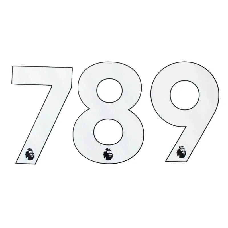 EPL 2023- Official Individual Numbers White (7,8,9)
